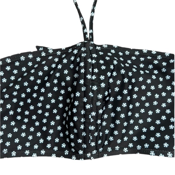 NWT Daughters of Summer Black Floral Print Adjustable Bikini Top - Size XS - Picture 2 of 6